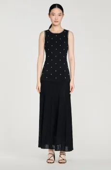 Женское черное платье Черный 38 Sandro SFPRO04678_Black