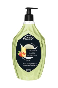 Гель-смузи для душа Energy of Vitamins Shower Gel Smoothie Green Melon & Peach, 800 мл