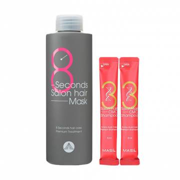 Набор для восстановления волос Masil 8 Seconds Salon Hair Set с кератином и коллагеном (маска, 350 мл + шампунь, 2*8 мл) Набор для восстановления волос Masil 8 Seconds Salon Hair Set с кератином и коллагеном (маска, 350 мл + шампунь, 2*8 мл)
