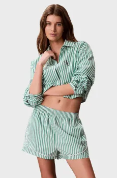 Женские зеленые шорты в полоску GRAPHIC Зеленый M Calvin Klein LV00QS7604