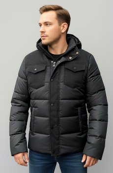 Мужская зимняя короткая синяя куртка AS-124-demix-combi-navy