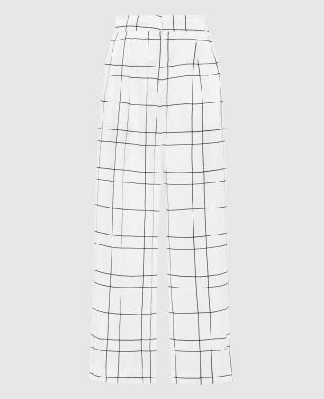 Белые штаны Duomo Letizia из льна в клетку