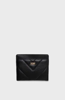 Женский черный кожаный кардхолдер Черный ONESIZE DKNY R31ZBX20