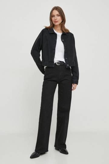 Джинсовая куртка Pepe Jeans FOXY DECO женская цвет чёрный переходная PL402248 Джинсовая куртка Pepe Jeans FOXY DECO женская цвет чёрный переходная PL402248