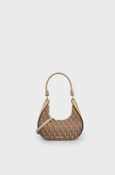 Женская бежевая сумка с узором ABBY HOBO Бежевый ONESIZE DKNY R44EFI49