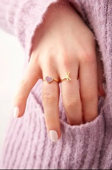 Серебряное кольцо с позолотой Design Letters