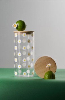 Банка з бамбуковою кришкою - clear