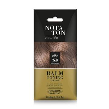 Тонирующий бальзам для волос Notaton New Life Balm Toning с био-золотом, 53 Коричнево-пепельный, 30 мл Тонирующий бальзам для волос Notaton New Life Balm Toning с био-золотом, 53 Коричнево-пепельный, 30 мл