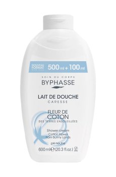 Крем-гель для душа Byphasse Caresse Shower Cream Цветы хлопка, 600 мл