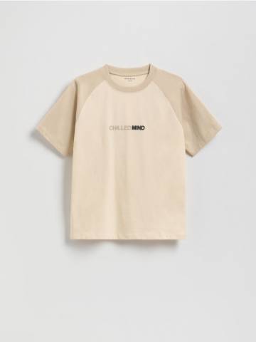 Reserved - Футболка з принтом - нюдовий - WF477-02X