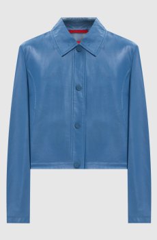 Синяя кожаная куртка BOCCALE