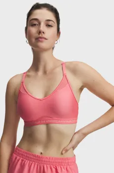Женский розовый топ UA Crossback Low Bra Розовый M Under Armour 1386424-600