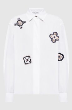 Белая рубашка SHOCK с кристаллами