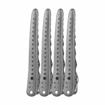 Проборные зажимы для волос Cosmo Shop Акула, металлические, серые, длина 105 мм, 4 шт (CS79S)