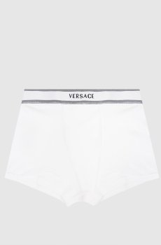 Белые трусики-шорты с узором логотипа
