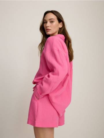 Reserved - Шорти з бавовняного мусліну - яскраво-рожевий - 267BV-42X Reserved - Шорти з бавовняного мусліну - яскраво-рожевий - 267BV-42X