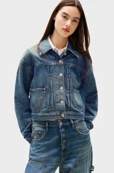 Женская синяя джинсовая куртка Синий XS Tommy Jeans DW0DW21061