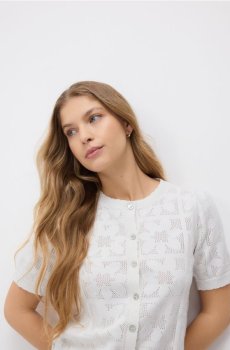 Reserved - Ажурний кардиган - кремовий - 969JH-01X