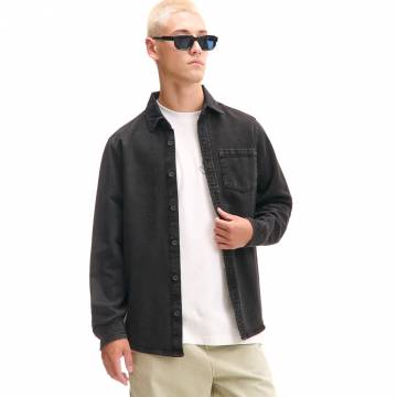 Cropp - Бавовняна сорочка з вареним ефектом - чорний Cropp - Бавовняна сорочка з вареним ефектом - чорний