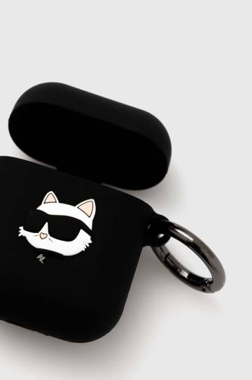 Чехол для airpod Karl Lagerfeld AirPods 1/2 cover цвет чёрный Чехол для airpod Karl Lagerfeld AirPods 1/2 cover цвет чёрный