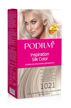 Безаммиачная крем-краска для волос Podium Inspiration Silk Color 1021 Светло-светло русый перламутровый, 150 мл
