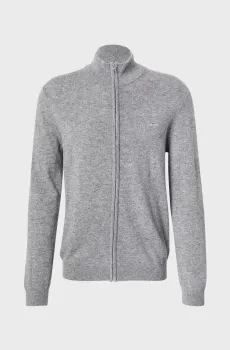 Мужской серый шерстяной кардиган EXTRAFINE Серый L Gant 8050275