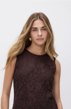 Reserved - Ажурний топ - темно коричневий - 248HT-89X