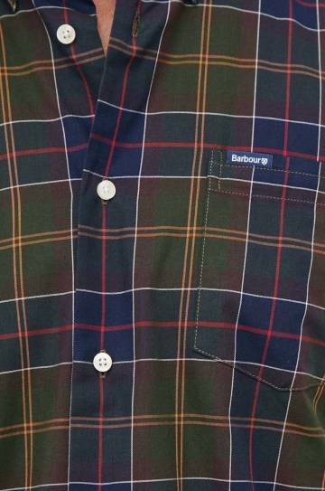 Хлопковая рубашка Barbour мужская slim воротник button-down Хлопковая рубашка Barbour мужская slim воротник button-down