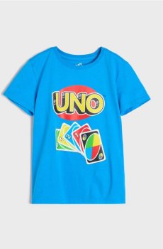 Бавовняна футболка з принтом UNO - синій