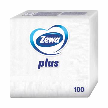 Салфетки столовые Zewa Plus белые, 1-слойные, 33*33 см, 100 шт