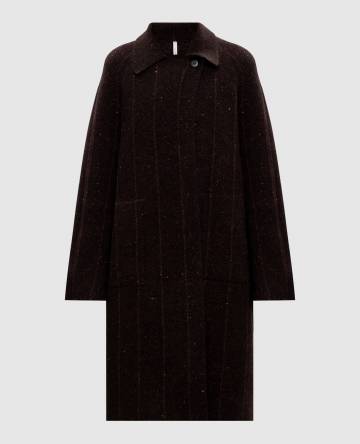 Коричневое пальто из шерсти и кашемира