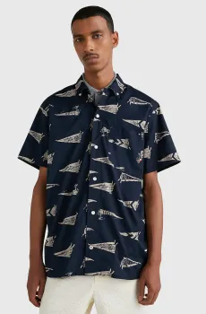 Мужская темно-синяя рубашка с узором PENNANT Синий M Tommy Hilfiger MW0MW30692