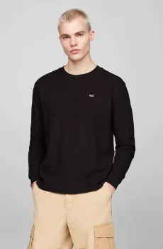 Мужской черный лонгслив TJM REG WAFFLE Черный M Tommy Jeans DM0DM19216