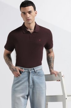 Calvin Klein Jeans Men Brand Logo Polo Collar T-shirt