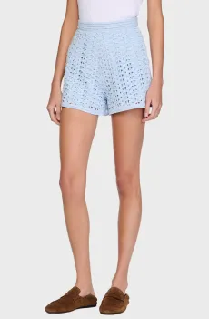 Женские голубые шорты Голубой 36 Sandro SFPSH00645_Sky Blue