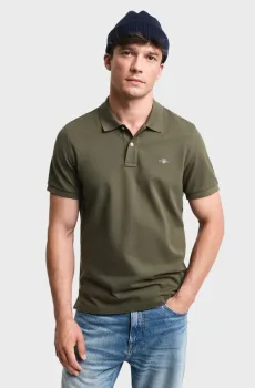 Мужское оливковое поло REG SHIELD SS PIQUE POLO Оливковый XL Gant 2210
