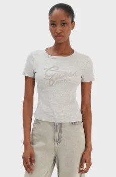 Женская светло-серая футболка Серый M Guess W6RI22.KA0H1;LMGY