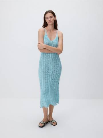 Reserved - Сукня з ажурною вишивкою - блідо-бірюзовий - 147FH-06X Reserved - Сукня з ажурною вишивкою - блідо-бірюзовий - 147FH-06X