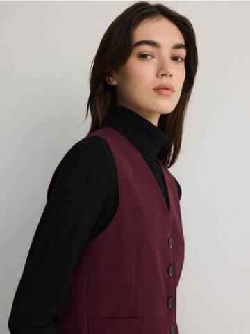 Reserved - Костюмний жилет із додаванням віскози - burgundy - 0996P-53X Reserved - Костюмний жилет із додаванням віскози - burgundy - 0996P-53X