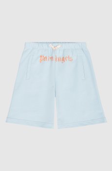 Детские голубые шорты с логотипом