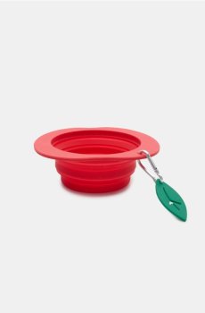 Складна дорожня миска у формі яблука - червоний