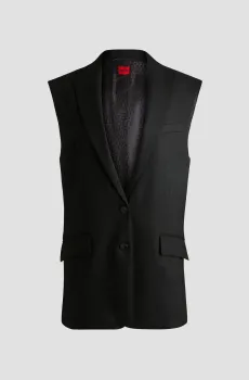 Женский черный льняной жилет Черный 32 HUGO 50537621;001