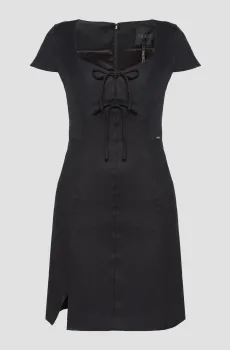 Женское черное льняное платье Черный M Guess W5GK41.WH5L2;JBLK