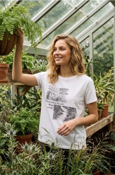 Бавовняна футболка з написом - білий