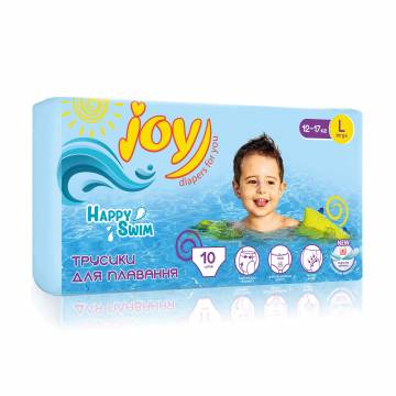 Подгузники-трусики для плавания Joy Happy Swim размер L (12-17 кг), 10 шт Подгузники-трусики для плавания Joy Happy Swim размер L (12-17 кг), 10 шт