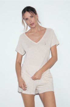 Reserved - LADIES` PYJAMA - нюдовий - 926HQ-02X