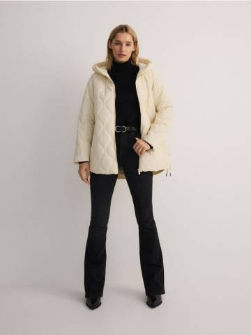 Reserved - Утеплена куртка oversize - нюдовий - 7930B-02X Reserved - Утеплена куртка oversize - нюдовий - 7930B-02X