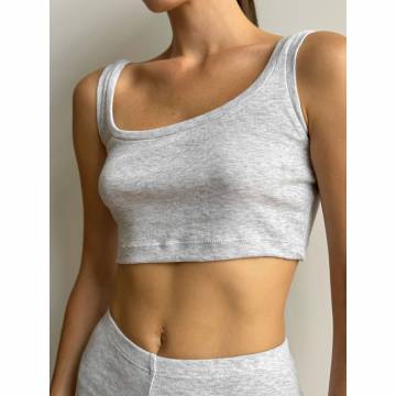 Топ женский Miso Рибана, мини, серый, размер S (13643) Топ женский Miso Рибана, мини, серый, размер S (13643)