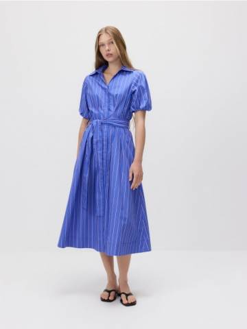 Reserved - Сукня міді з поясом - індиго - WW255-57X Reserved - Сукня міді з поясом - індиго - WW255-57X