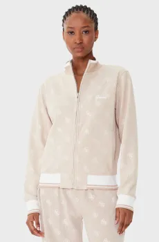 Женская бежевая спортивная кофта с узором Бежевый S Guess V5BQ01.K1902;COCB
